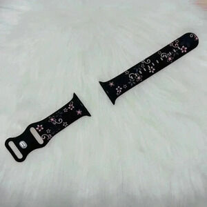 New Black & Pink Floral Design Apple Watch Bands  38mm 40mm 41mm